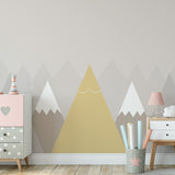 Kids Wall Murals Scandinavian Yellow Mountains Silhouette Wallpaper for Kids