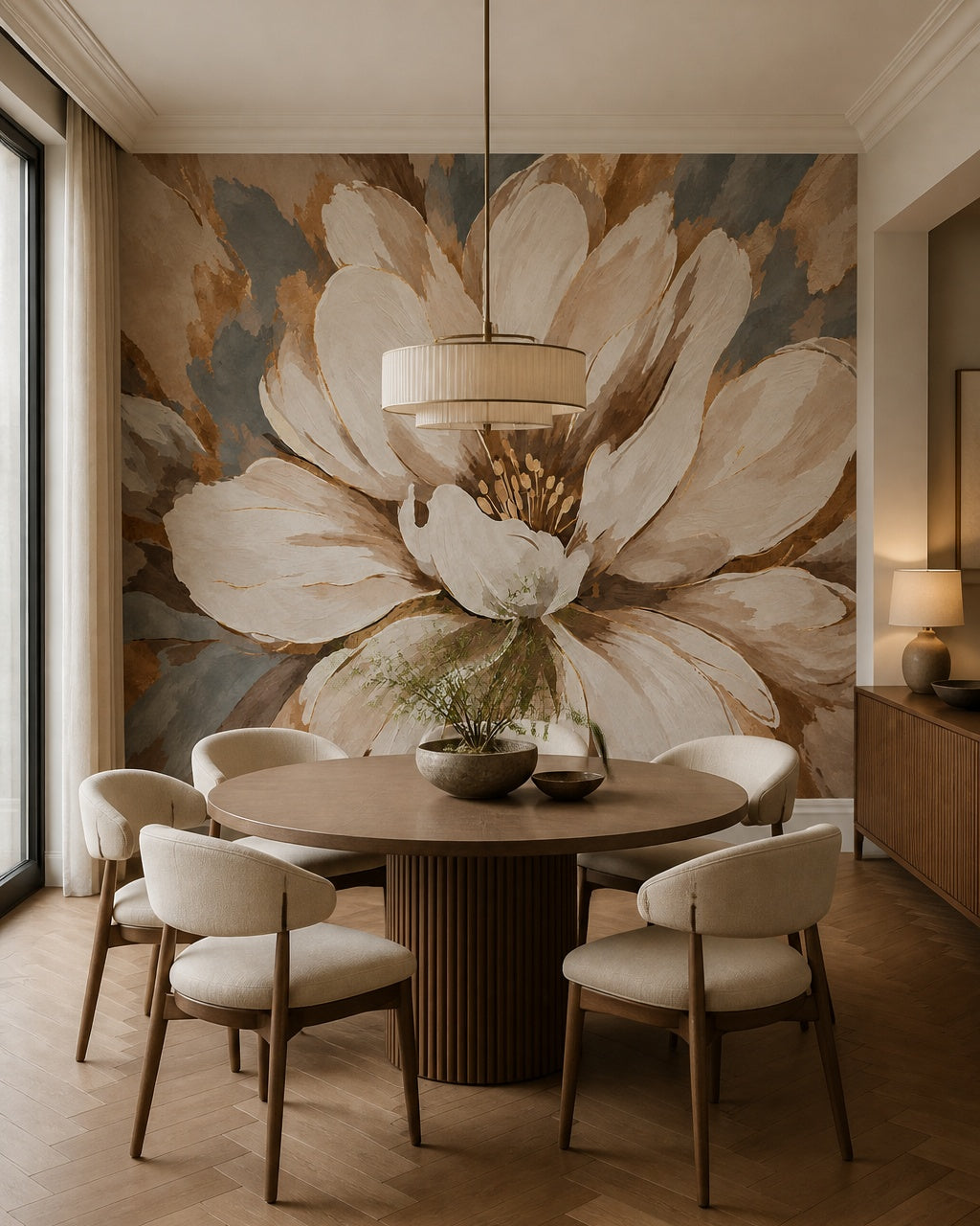 Large Painted Flower Wallpaper – view 3