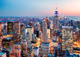 New York City Skyline Wall Mural - Aerial View with Empire State Building at Dusk