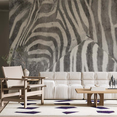 Custom Zebra Black and White Tropical Old Cement Concrete Texture  Wallpaper Animals Wall Mural