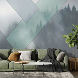 Modern Abstract Misty Forest Wall Mural Wallpaper