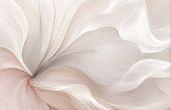 Wallpaper with oversized soft white and blush flower petals in a close-up.
