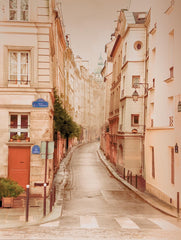 Custom Vintage European Street Wall Mural Paris Street Scene in Warm Tones Wallpaper