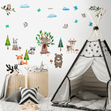 Large Woodland Wall Decals for Kids - Cartoon Animal Wall Stickers