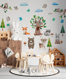 Large Woodland Wall Decals for Kids - Cartoon Animal Wall Stickers