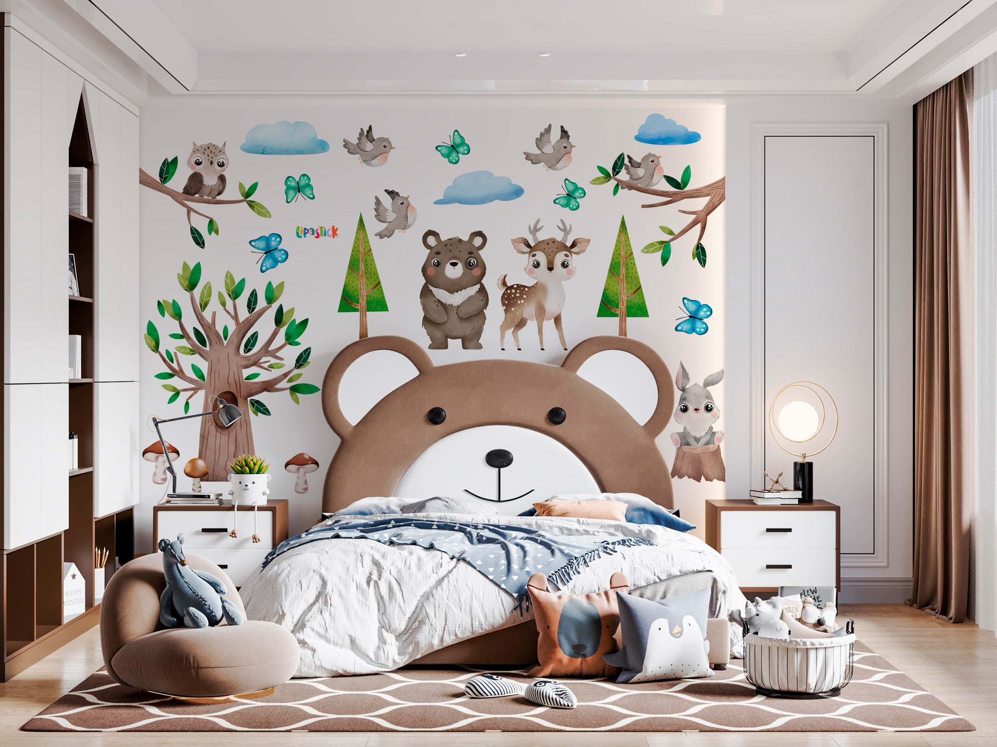 Large Woodland Wall Decals for Kids - Cartoon Animal Wall Stickers