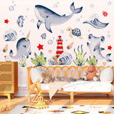 Ocean Life Wall Decals Under The Sea Fish Wall Stickers Colorful Removable Underwater Sea Creatures