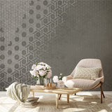 Modern Industrial Gray Geometric Wallpaper