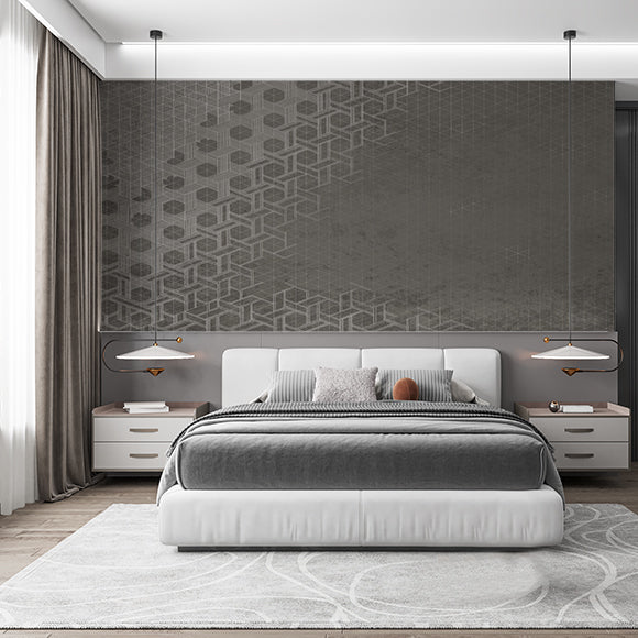 Modern Industrial Gray Geometric Wallpaper