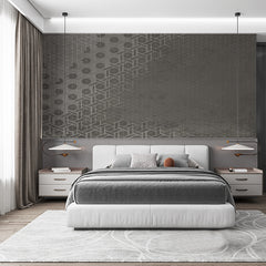 Custom Modern Industrial Gray Geometric Wallpaper