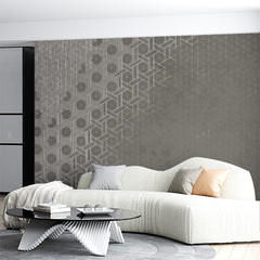 Custom Modern Industrial Gray Geometric Wallpaper