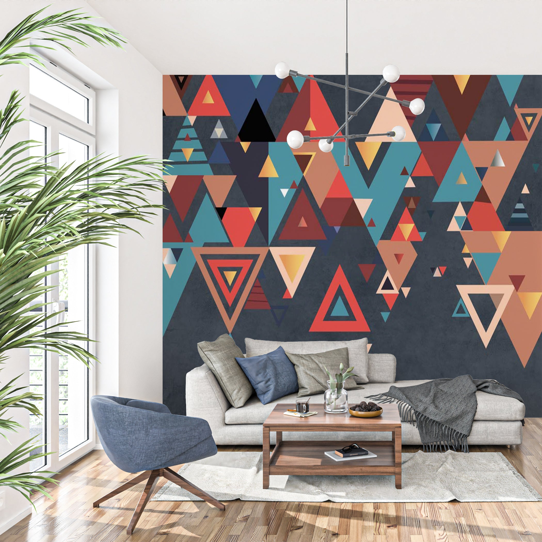 Colorful Abstract Geometric Triangle Wallpaper