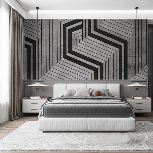 Monochrome 3D Geometric Optical Illusion Wallpaper