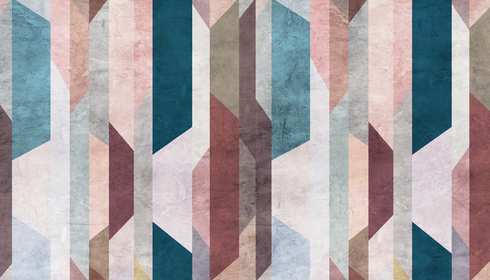 Vintage Watercolor Chevron Wallpaper in Muted Tones