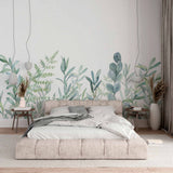 Botanical Wallpaper Watercolor Floral Pattern Wall Mural