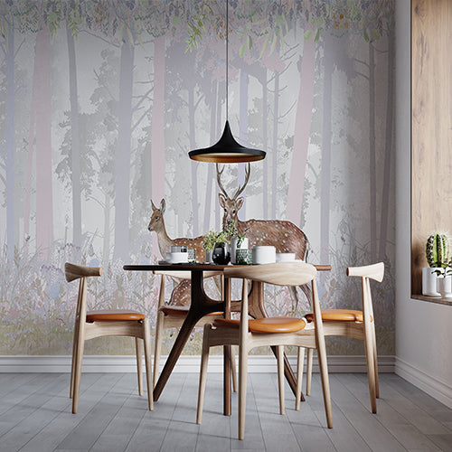 Whimsical Woodland Deer Family Wall Mural Wallpaper