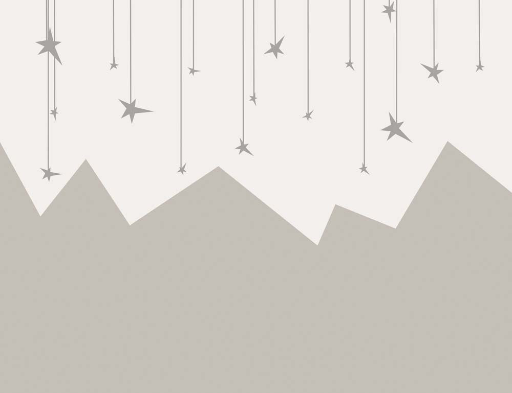 Kids Wall Murals Scandinavian Mountains Stars Sky Wallpaper for Kids