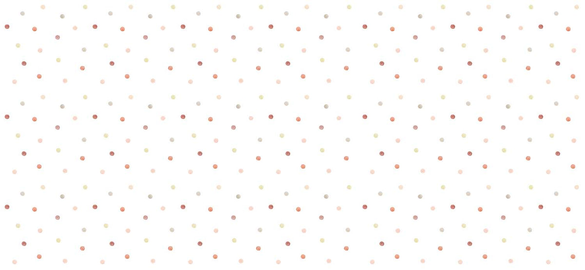 Papier peint pois colorés pour enfants – Panoramique chambre de bébé motif confettis