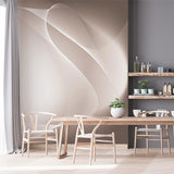 Elegant Abstract Wave Wall Mural Wallpaper - Soft Flowing Lines in Neutral Tones