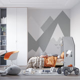 Kids Wall Murals Simple Design Mountains Wallpaper for Kids