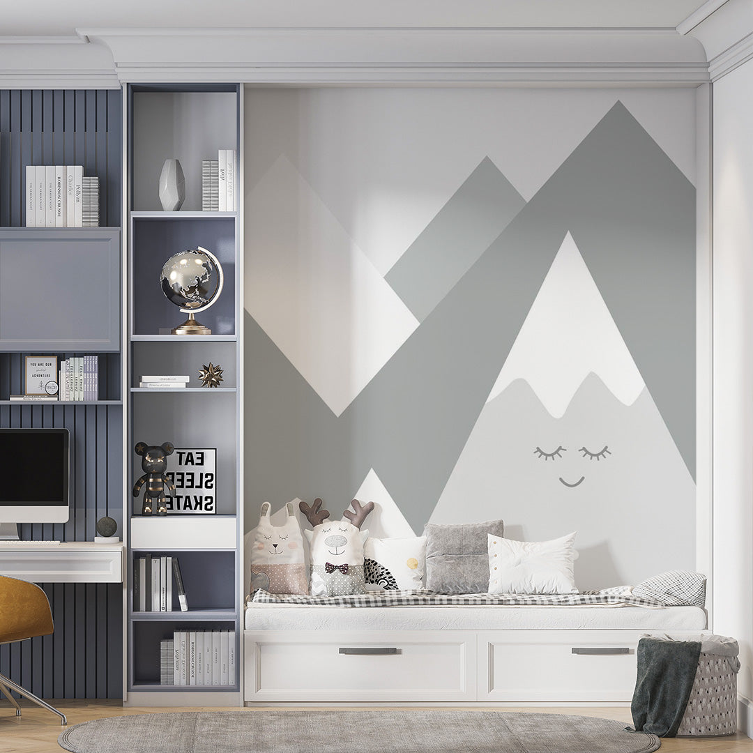 Kids Wall Murals Simple Design Mountains Wallpaper for Kids