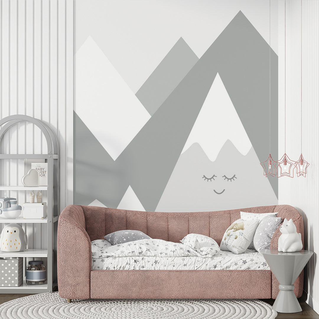 Kids Wall Murals Simple Design Mountains Wallpaper for Kids