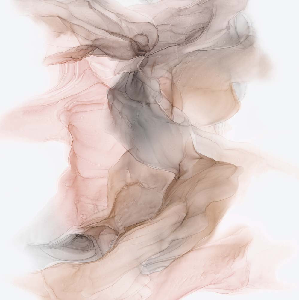 Abstract Beige Smoke Wall Mural Art Liquid Ink Wallpaper