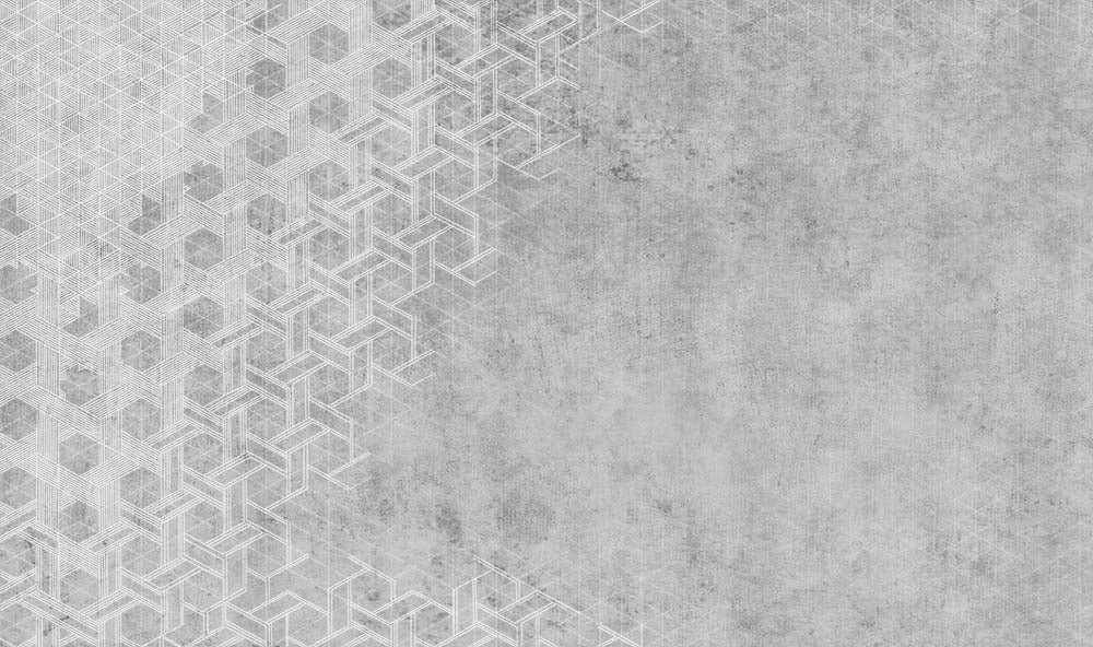 Gray Geometric Pattern Wallpaper with 3D Cube Effect