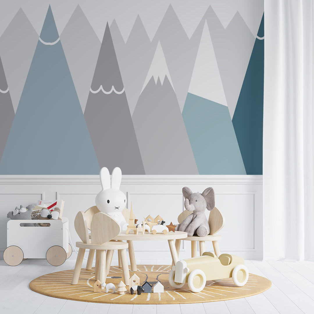 Kids Wall Murals Simple Design Mountains Nursery Wallpaper for Kids