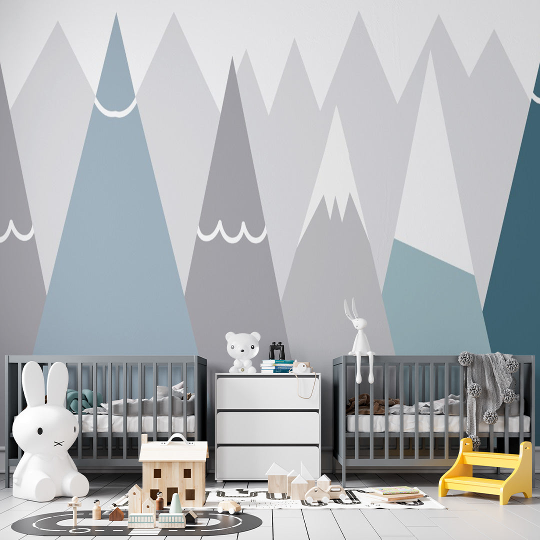 Kids Wall Murals Simple Design Mountains Nursery Wallpaper for Kids