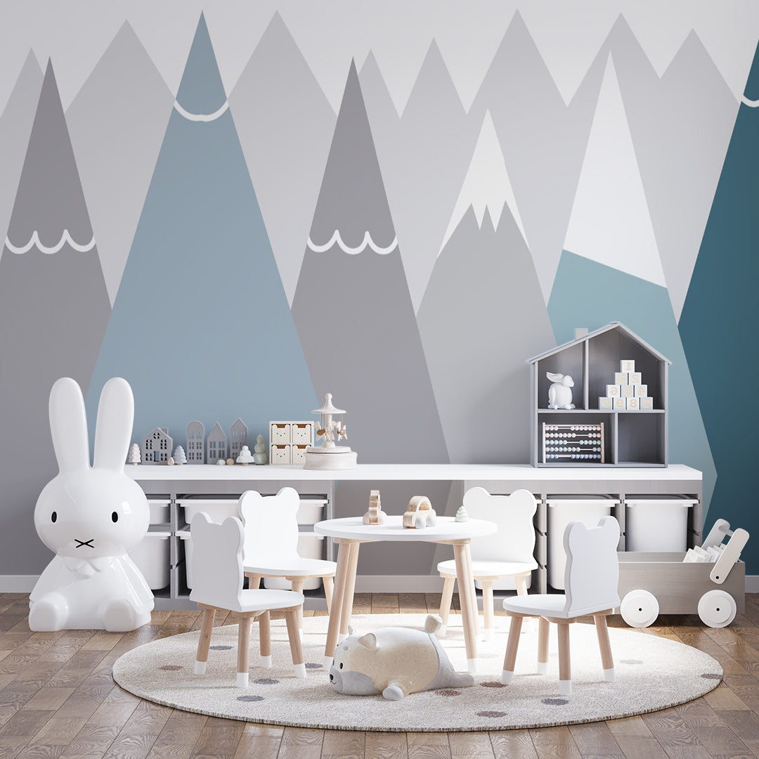 Kids Wall Murals Simple Design Mountains Nursery Wallpaper for Kids