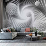 3D Spiky Spheres in Spiral Wallpaper