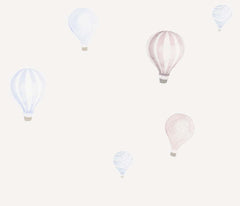 Custom "Kids Wall Mural Scandinavian Hot Air Balloons Minimal Design Wallpaper for Kids "