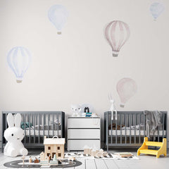 Custom "Kids Wall Mural Scandinavian Hot Air Balloons Minimal Design Wallpaper for Kids "