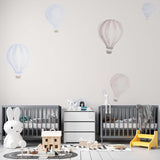 Kids Wall Mural Scandinavian Hot Air Balloons Minimal Design Wallpaper for Kids