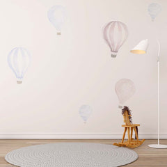 Custom "Kids Wall Mural Scandinavian Hot Air Balloons Minimal Design Wallpaper for Kids "