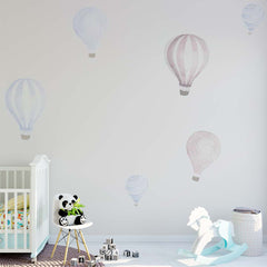 Custom "Kids Wall Mural Scandinavian Hot Air Balloons Minimal Design Wallpaper for Kids "