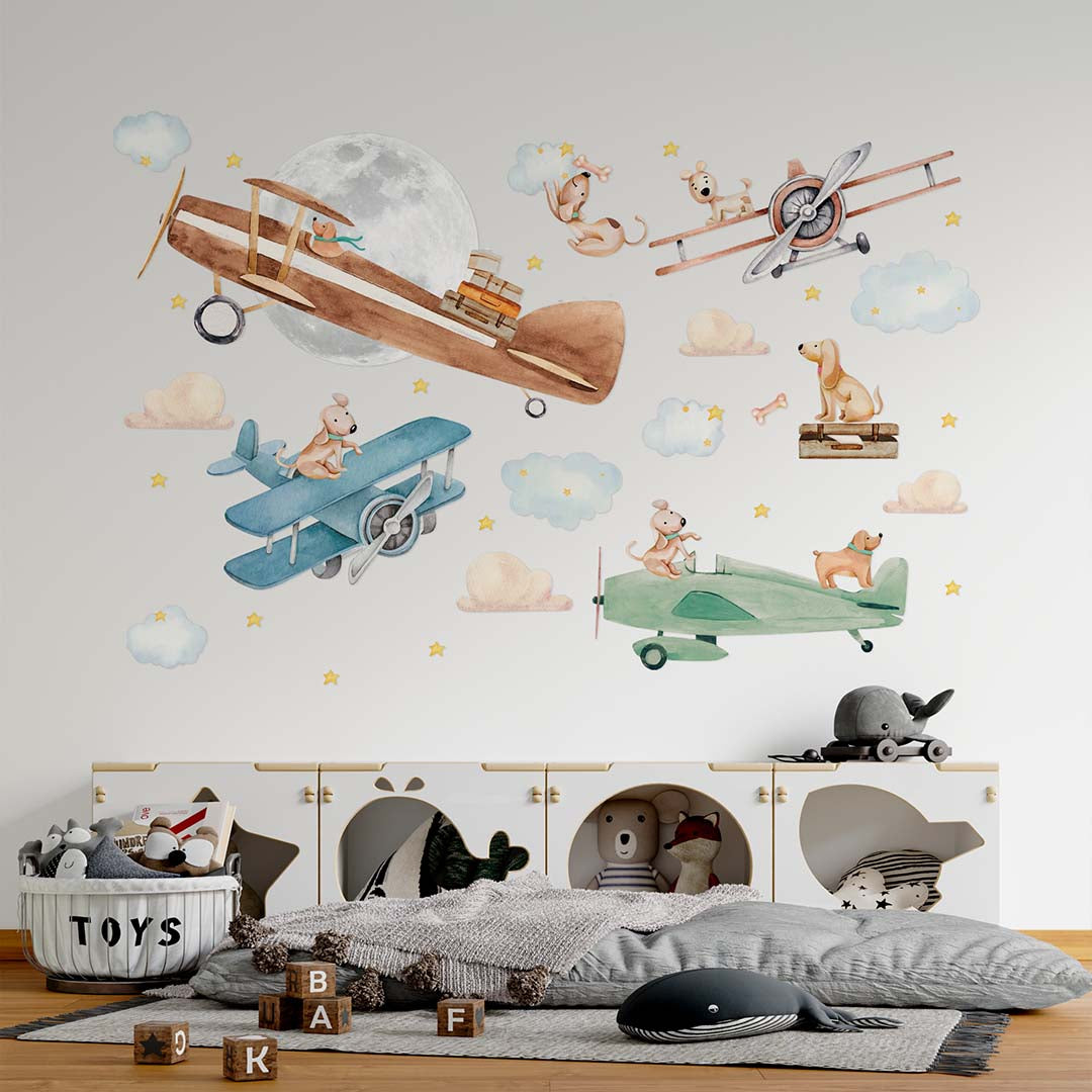 Airplane Wall Decals for Kids' Rooms and Play Spaces