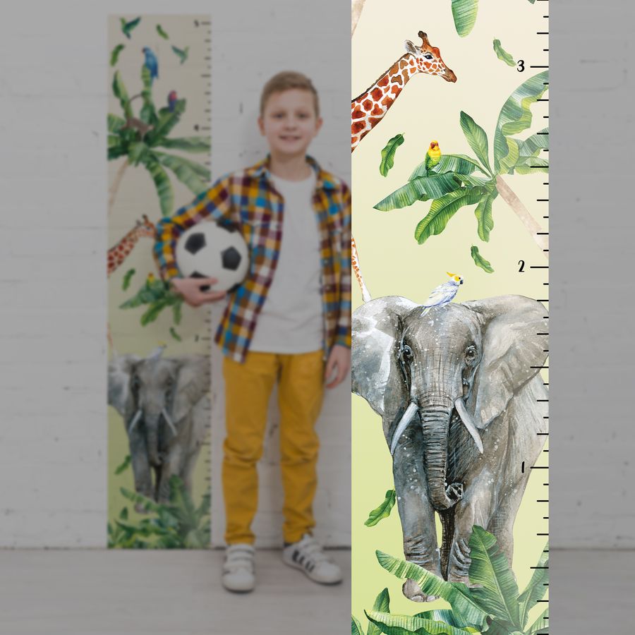 Kids' Growth Chart Peel and Stick Safari Animal