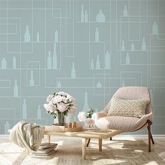 Custom Minimalist Geometric Bottles Wallpaper