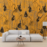 Monkey Wall Mural Orange Bright Wallpaper