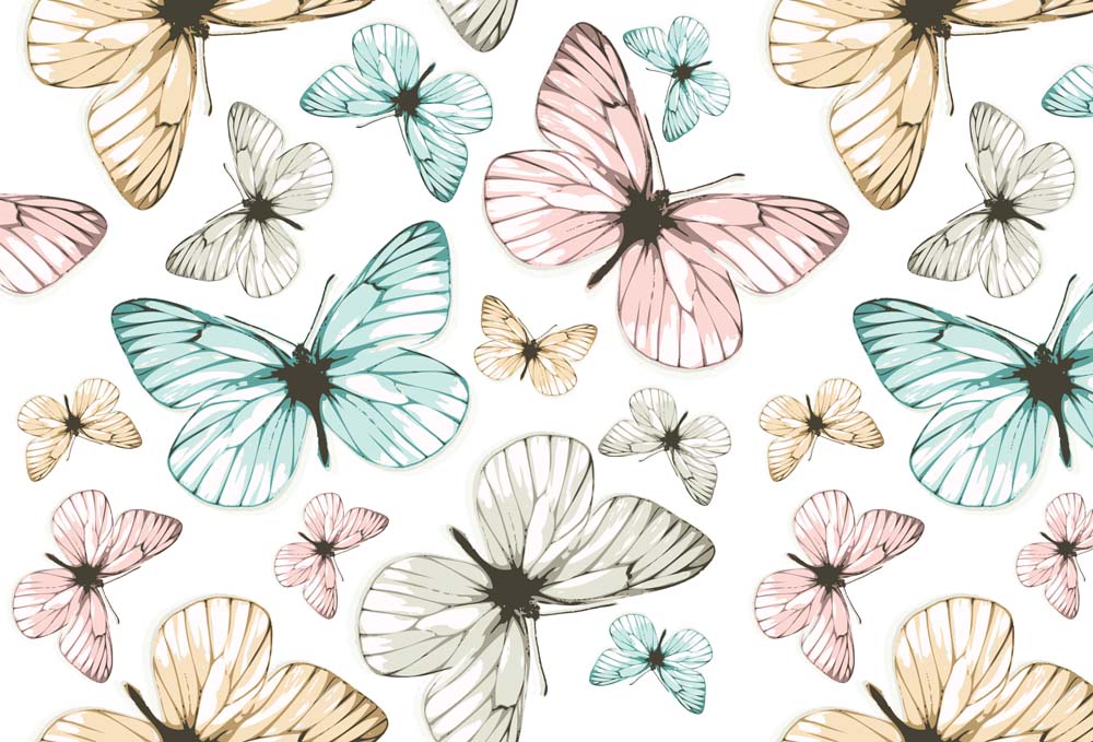 Colorful Butterfly Pattern Wallpaper Animals Wall Mural