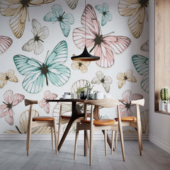 Custom Colorful Butterfly Pattern Wallpaper Animals Wall Mural