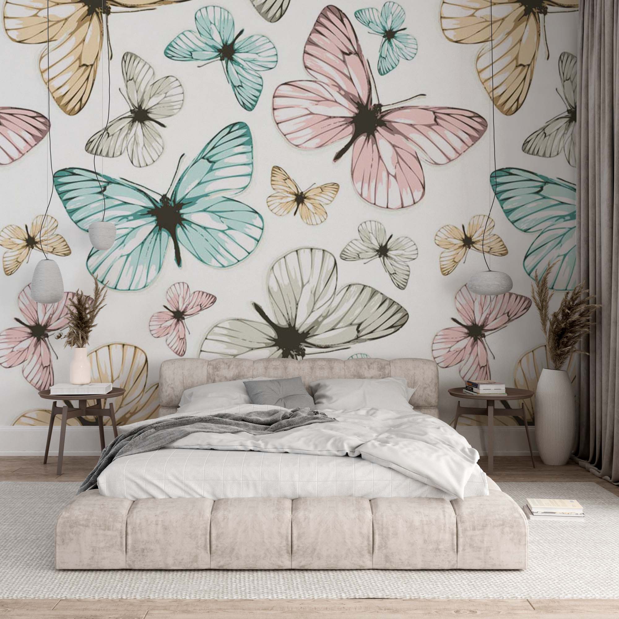 Colorful Butterfly Pattern Wallpaper Animals Wall Mural