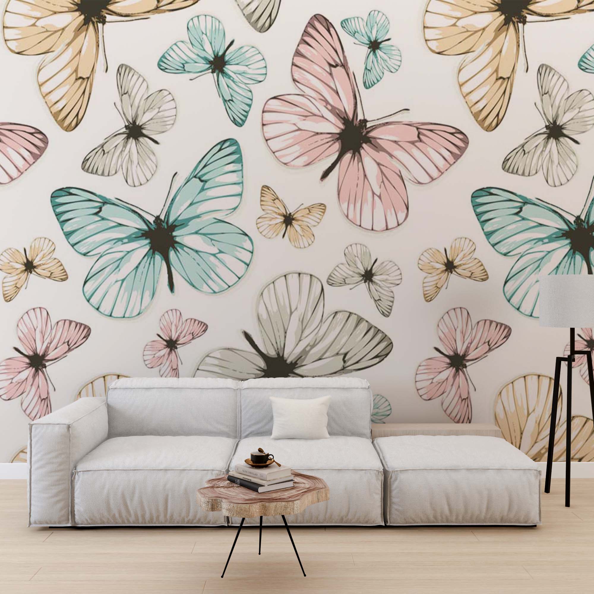 Colorful Butterfly Pattern Wallpaper Animals Wall Mural