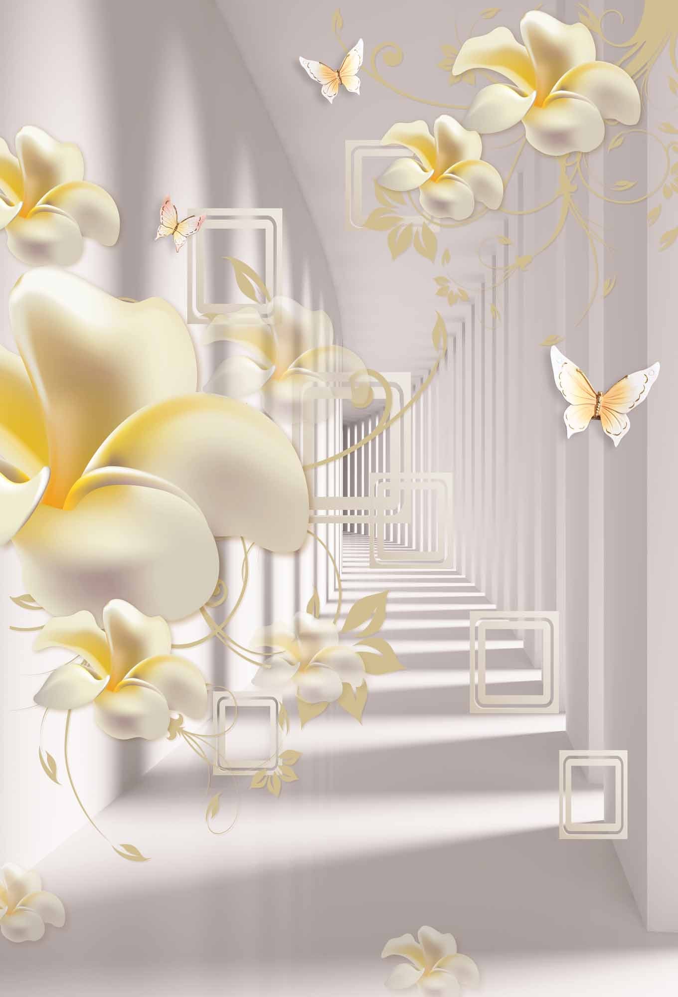 Golden Blossoms in Infinity Wallpaper