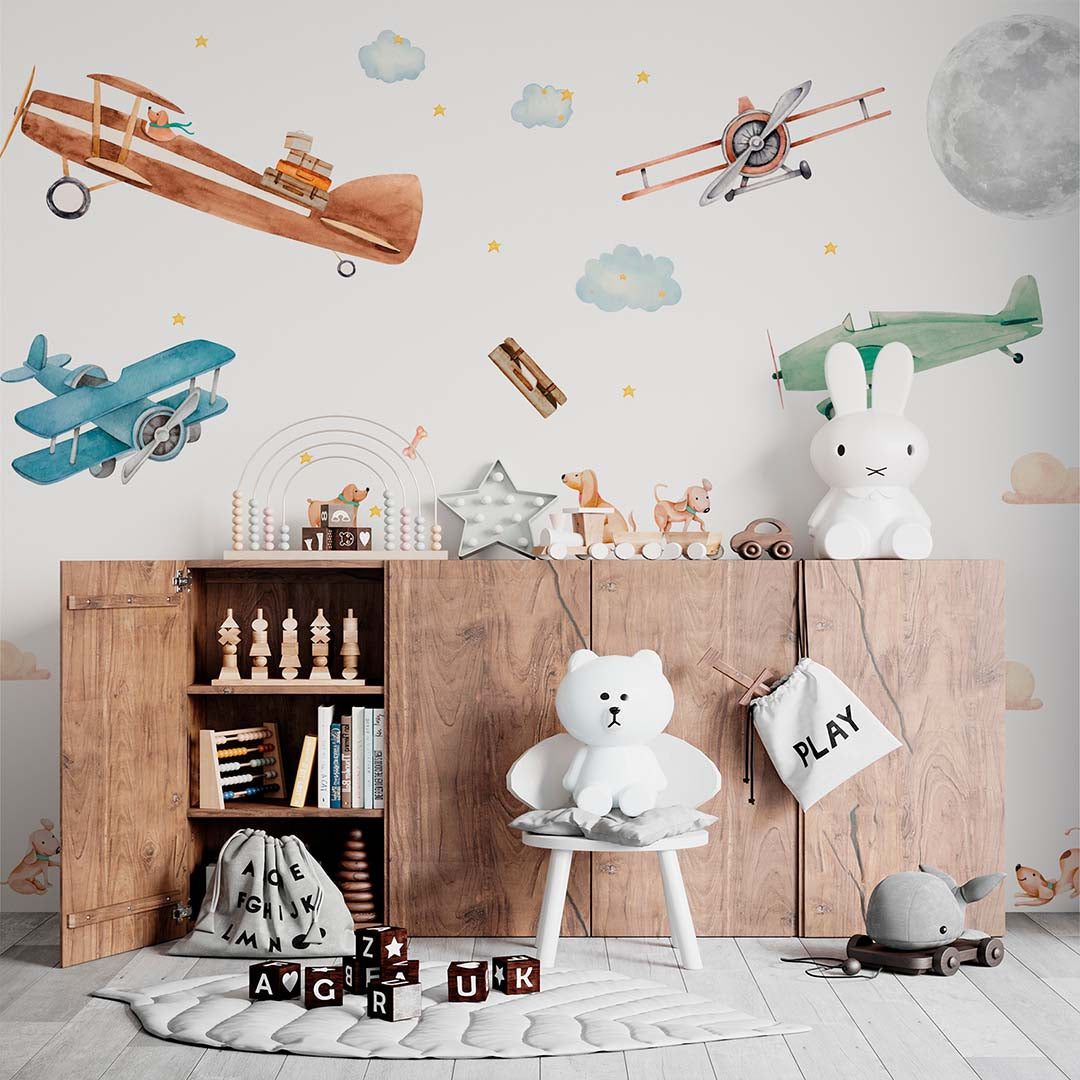 Airplane Wall Decals for Kids' Rooms and Play Spaces