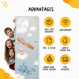 Kids' Growth Chart Peel and Stick Airplane Wall Decals for Rooms and Nursery