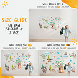 Large Woodland Wall Decals for Kids - Cartoon Animal Wall Stickers