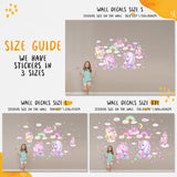 Large Unicorn Wall Stickers Pack - Bright Kids Wall Decals for Girls Room